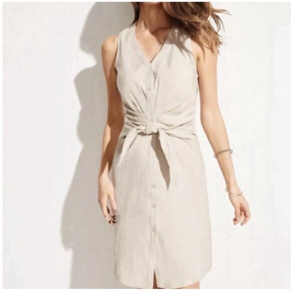 J.McLaughlin Size Xl Women's Beige Solid Shirt Dress